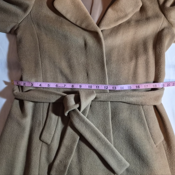 ​Talbots Petites Camel Wool & Angora Blend Belted Wrap Coat - Size 14P - Picture 5 of 8